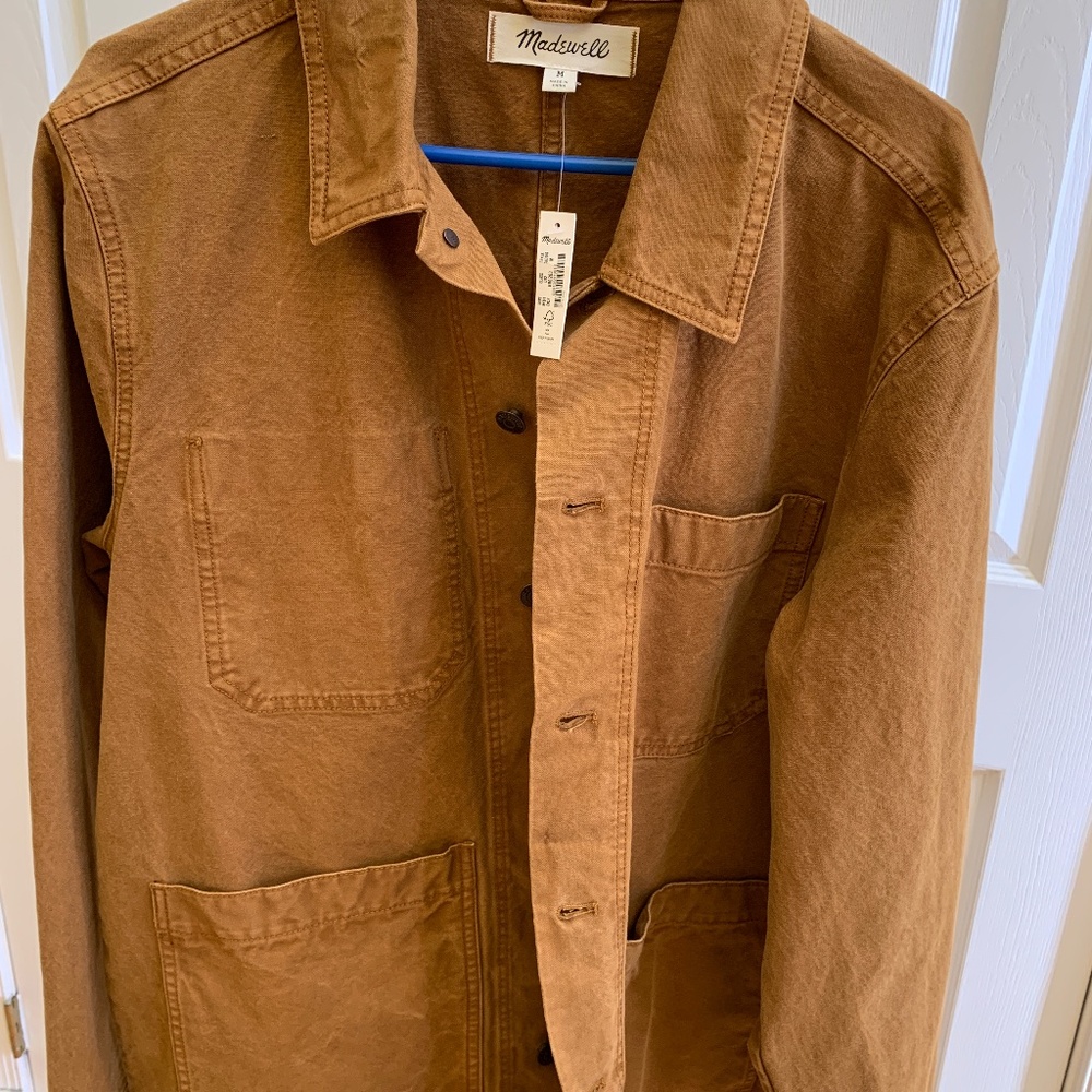 Madewell Men's Garment Dyed Canvas Chore Coat Amber Color Size Medium